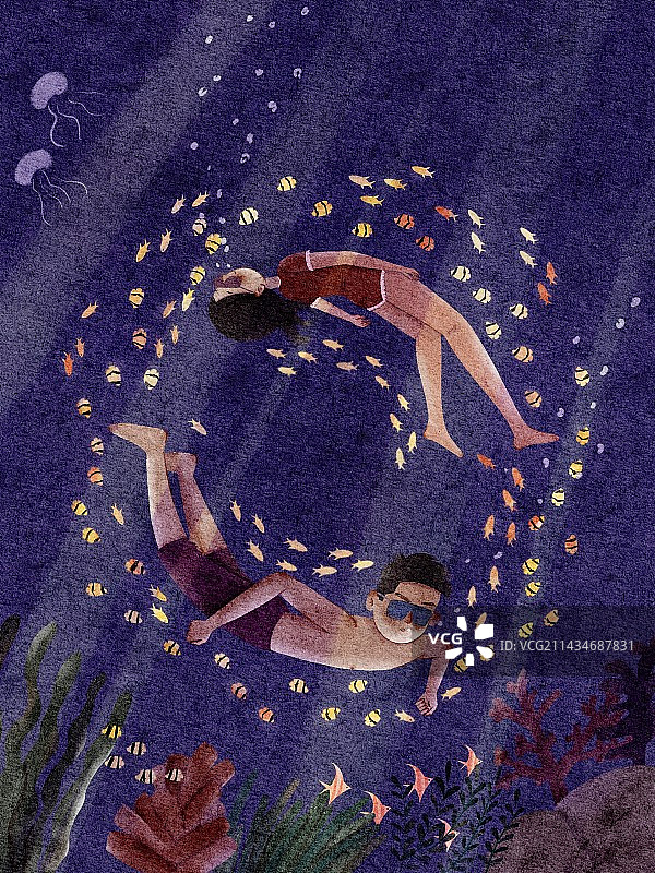 海底插画图片素材