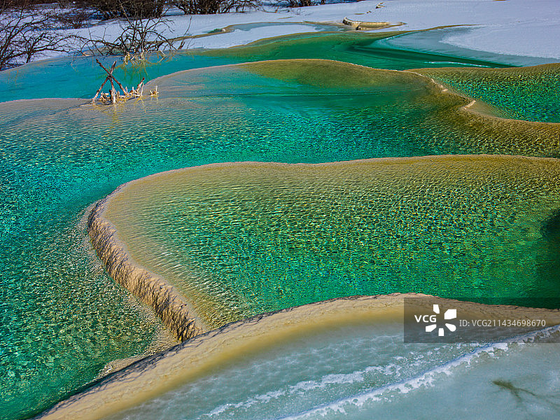 五彩池特写图片素材