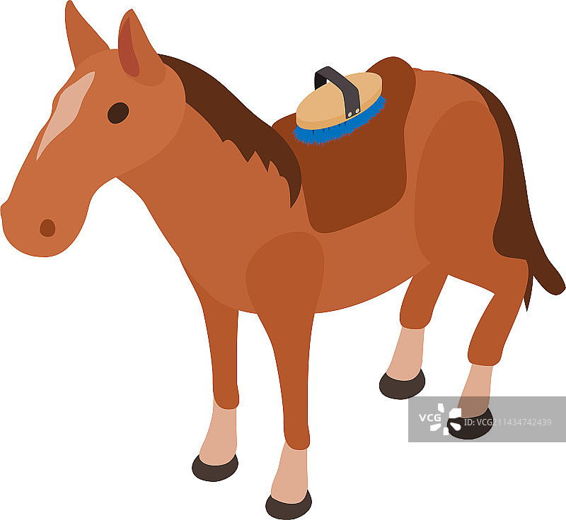 等距站立马的马术图标图片素材