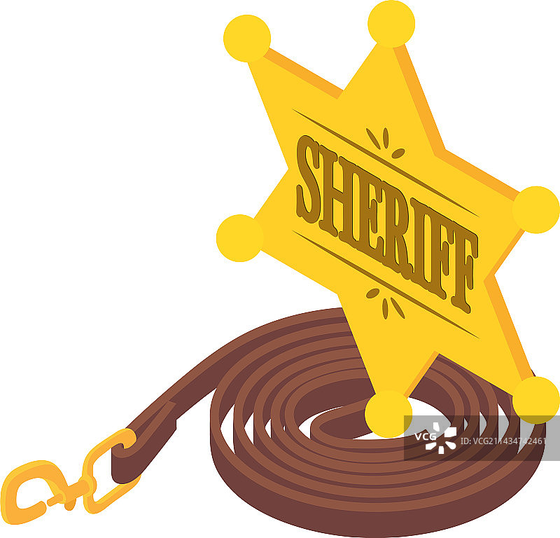 2.5D金色警长徽章图标图片素材