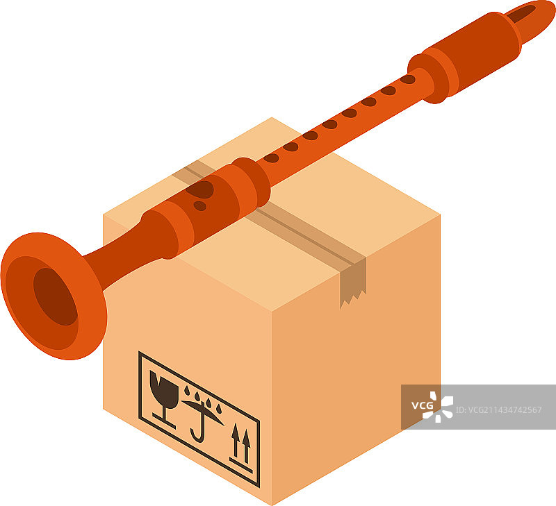 木制管乐器等距图标图片素材