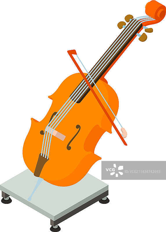 大提琴图标2.5D弦乐图片素材