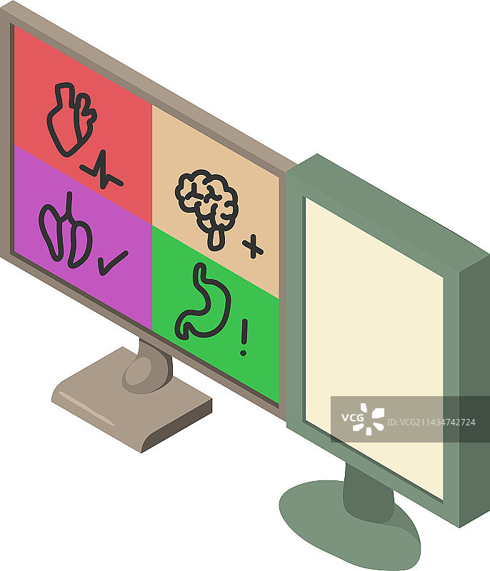 医疗检查图标2.5D模型图片素材