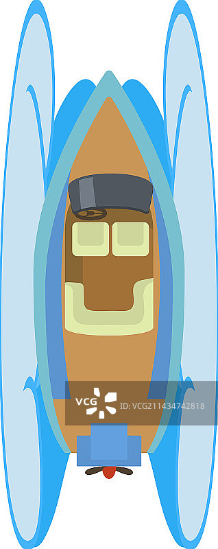 现代白色摩托艇等距图标图片素材