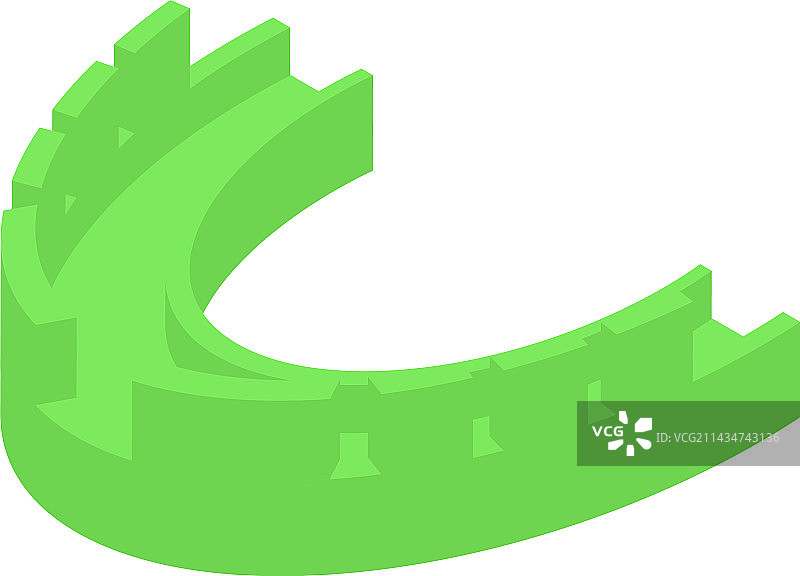 绿色牙套图标2.5D牙科设计图片素材