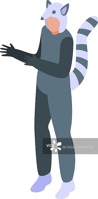 浣熊万圣节动物服装2.5D图标图片素材