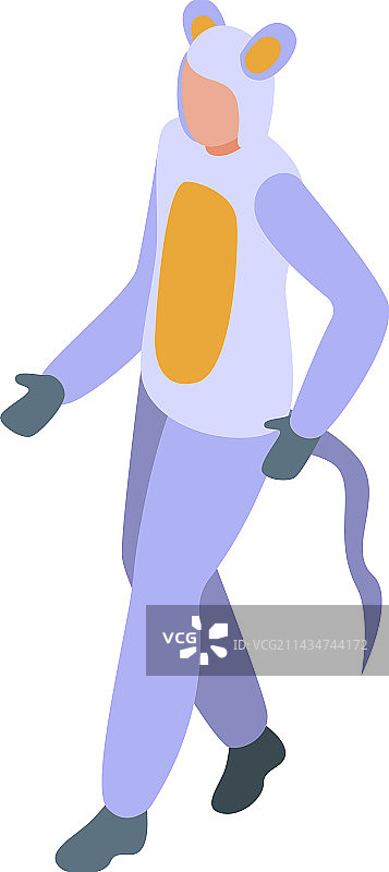 万圣节动物服装鼠标2.5D图标图片素材