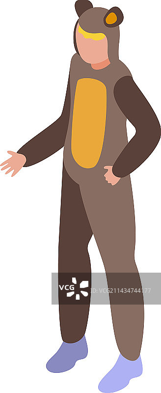 万圣节熊动物服装2.5D图标图片素材