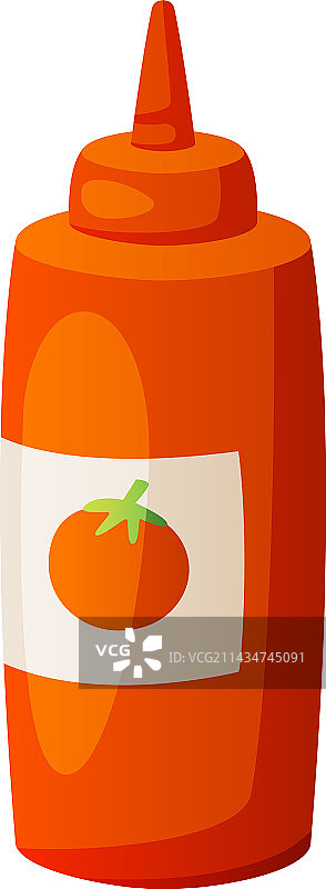 塑料瓶装带标签的香辣番茄酱图片素材