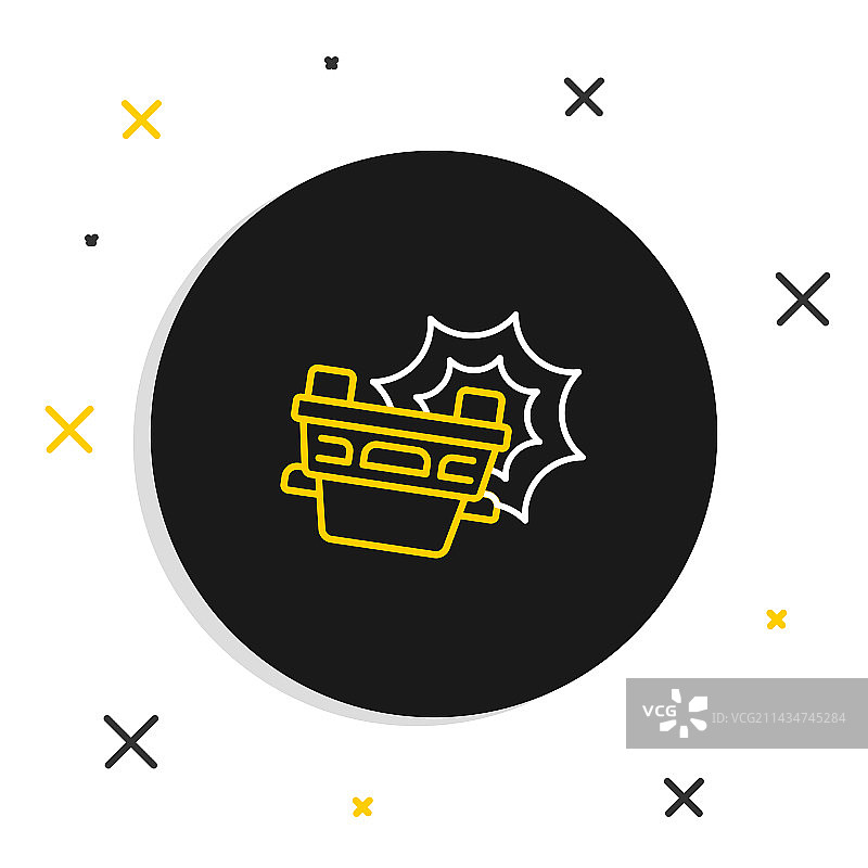 白色背景上的车祸线条图标图片素材