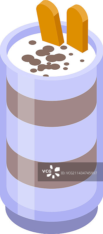 2.5D提拉米苏鸡尾酒图标图片素材