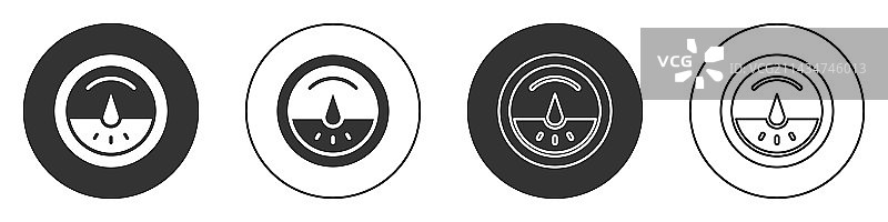 白色背景上的黑色电表图标图片素材