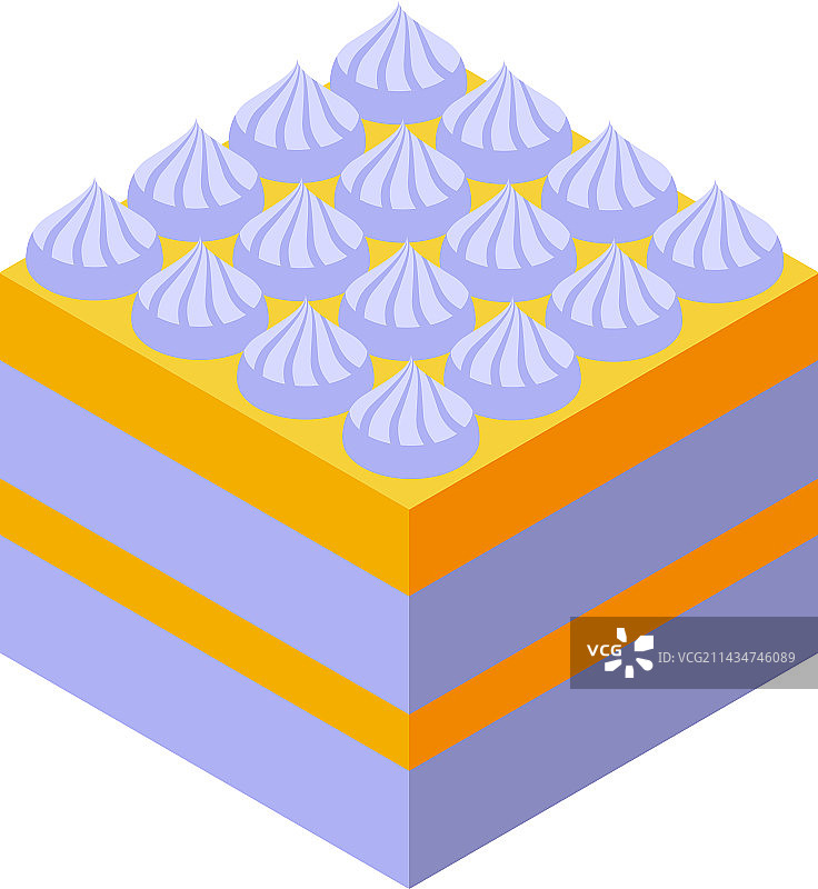 奶油提拉米苏2.5D蛋糕食品图标图片素材