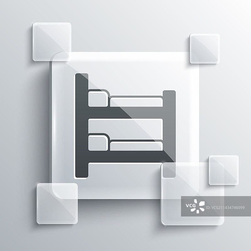 灰色背景上的灰色双层床图标图片素材