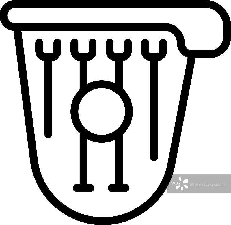 竖琴康特勒琴复古音乐轮廓图标图片素材