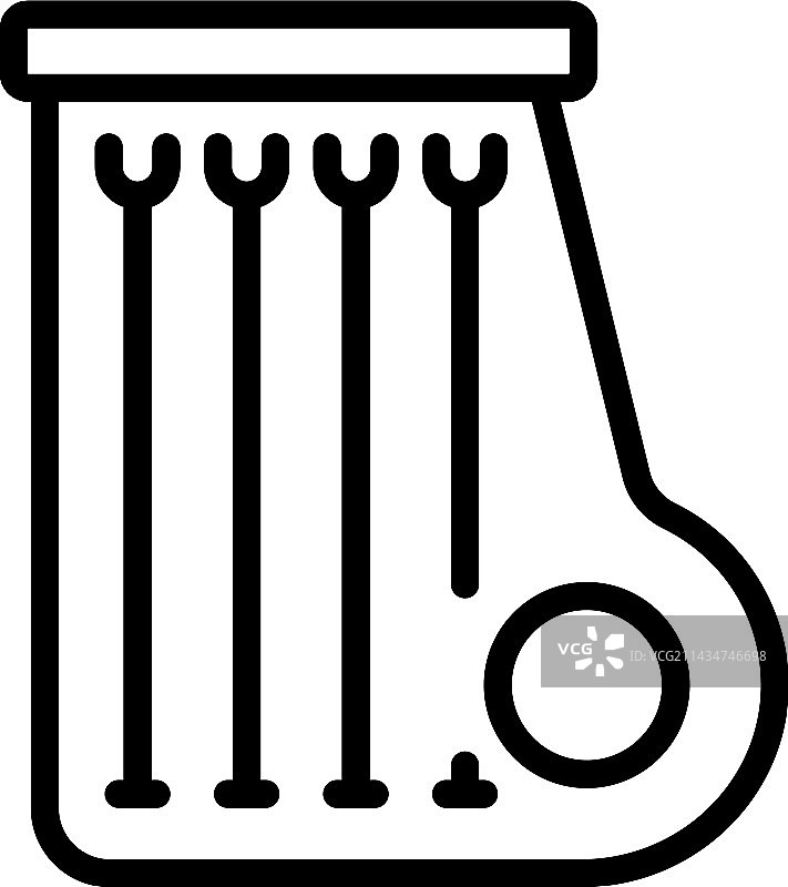 康特勒琴乡村音乐复古图标轮廓图片素材