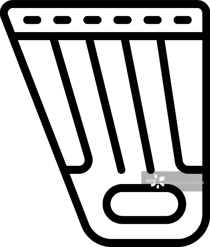 卡特雷琴轮廓复古音乐图标图片素材