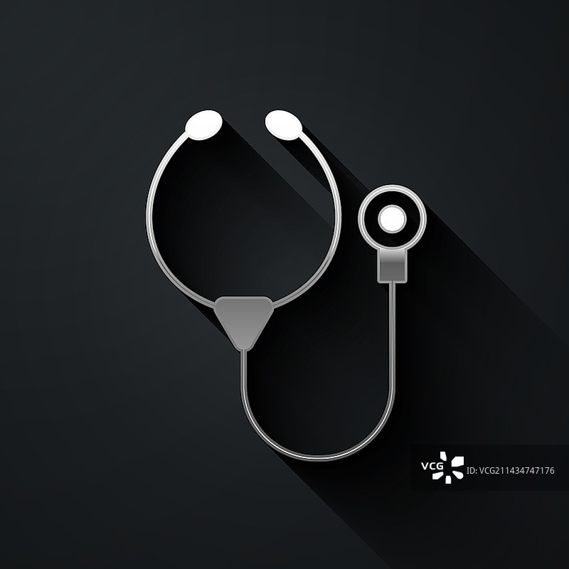 银色听诊器医疗器械图标图片素材
