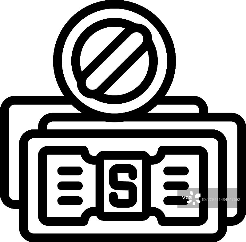 贫困现金图标轮廓：贫困家庭图片素材