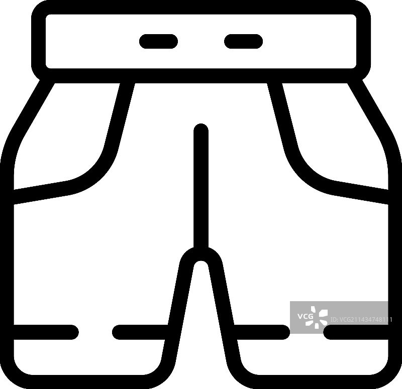 拳击装备短裤轮廓格斗图标图片素材
