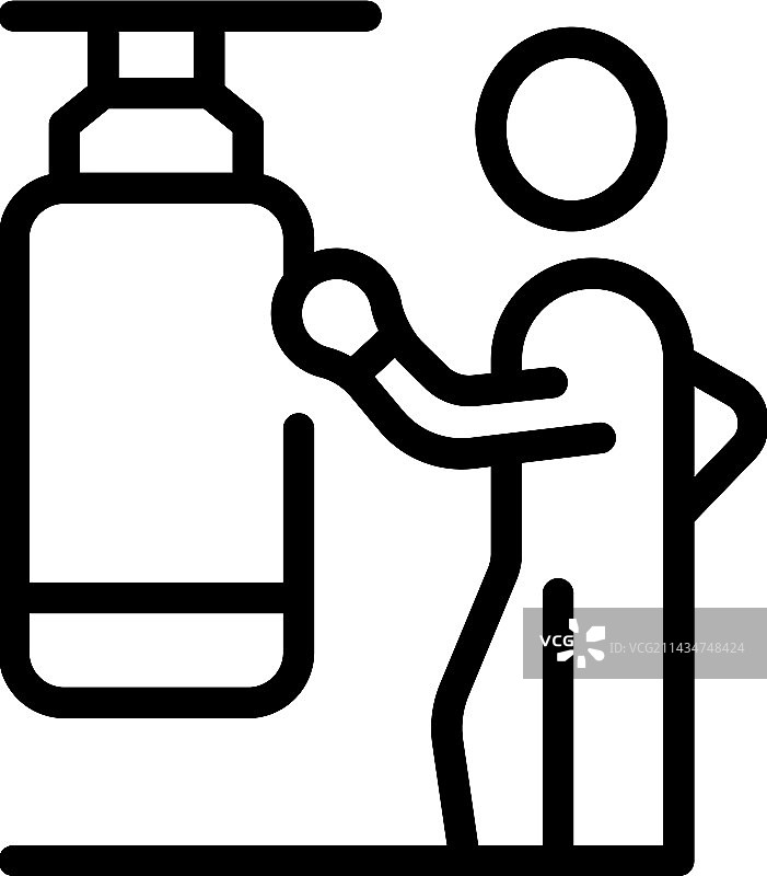 拳击训练图标大纲格斗俱乐部图片素材