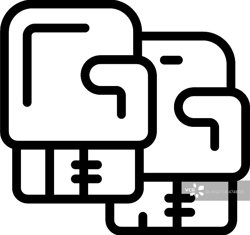 拳击器材图标轮廓拳击手格斗图片素材