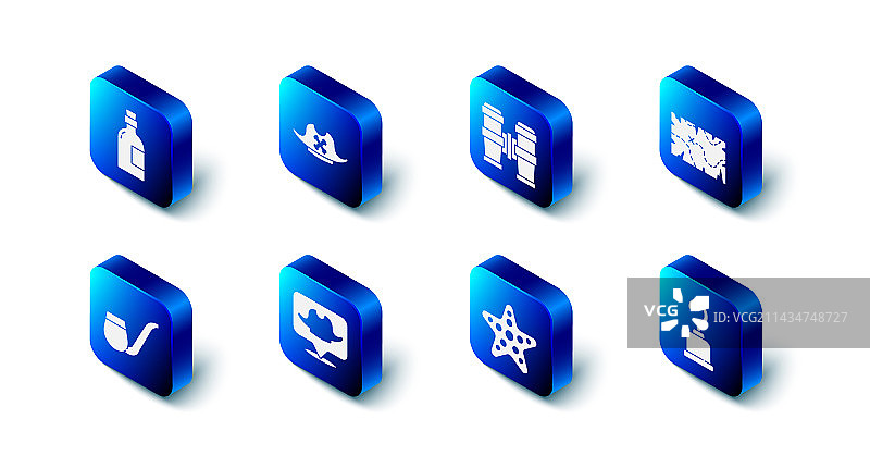 海盗主题：帽子望远镜藏宝图铁钩图片素材