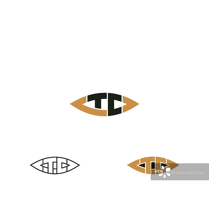 字母缩写Logo CT TC C和T图片素材