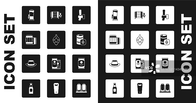 啤酒龙头啤酒花木桶金属啤酒桶套装图片素材