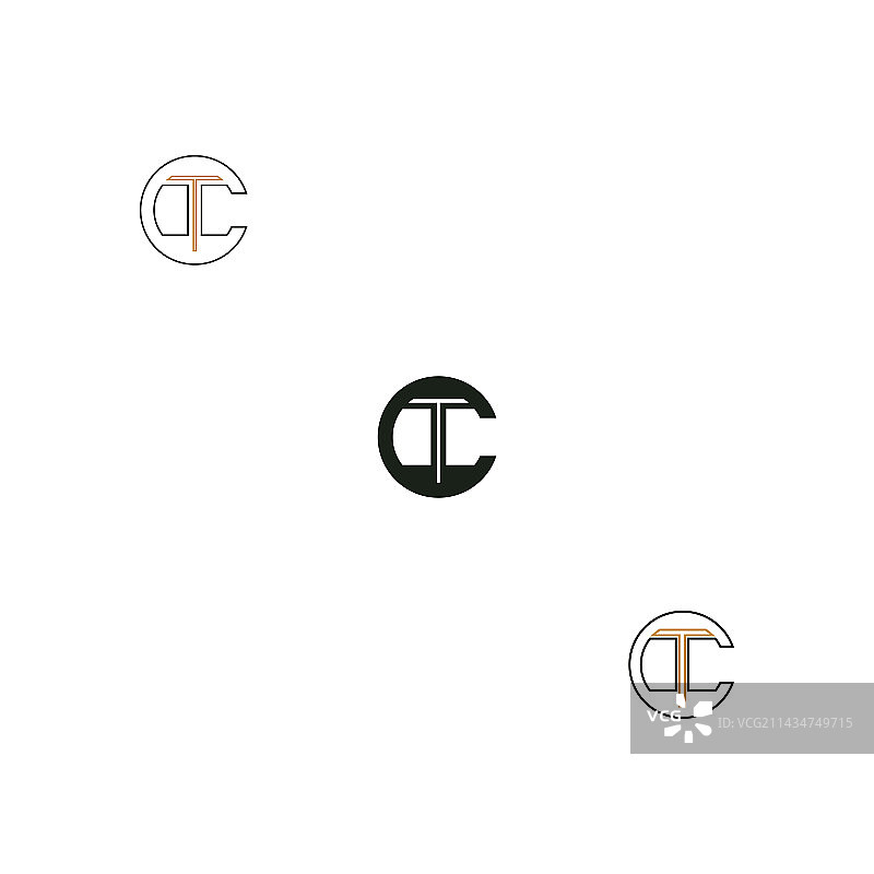 字母缩写Logo CT TC C和T图片素材