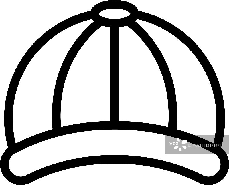 帽子制服图标棒球帽轮廓图片素材