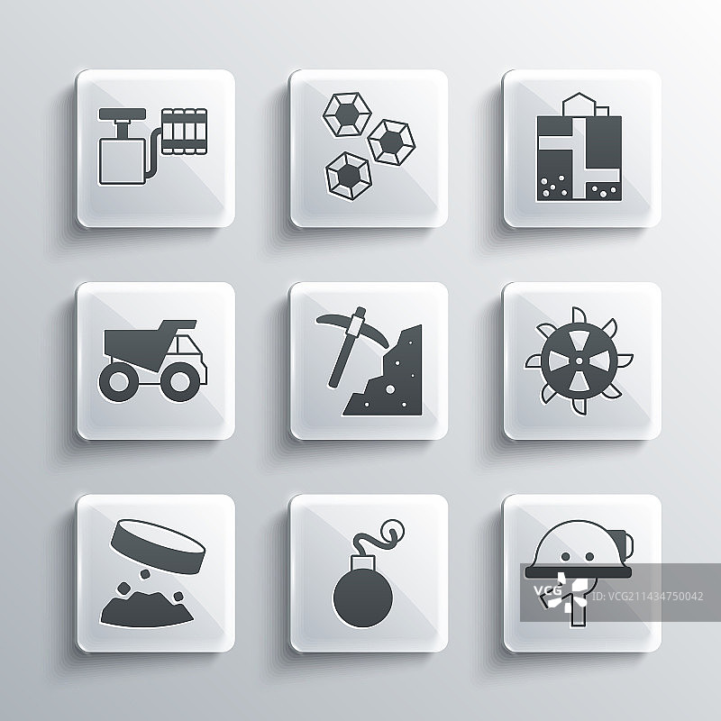 炸弹矿工头盔斗轮挖掘机图片素材