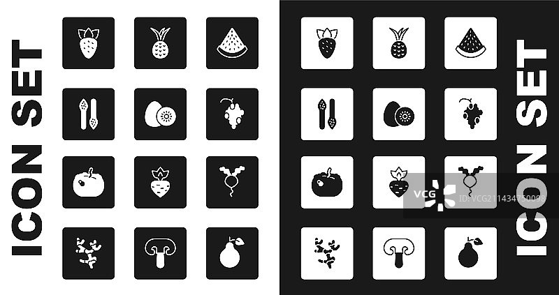 西瓜猕猴桃芦笋草莓素材图片素材