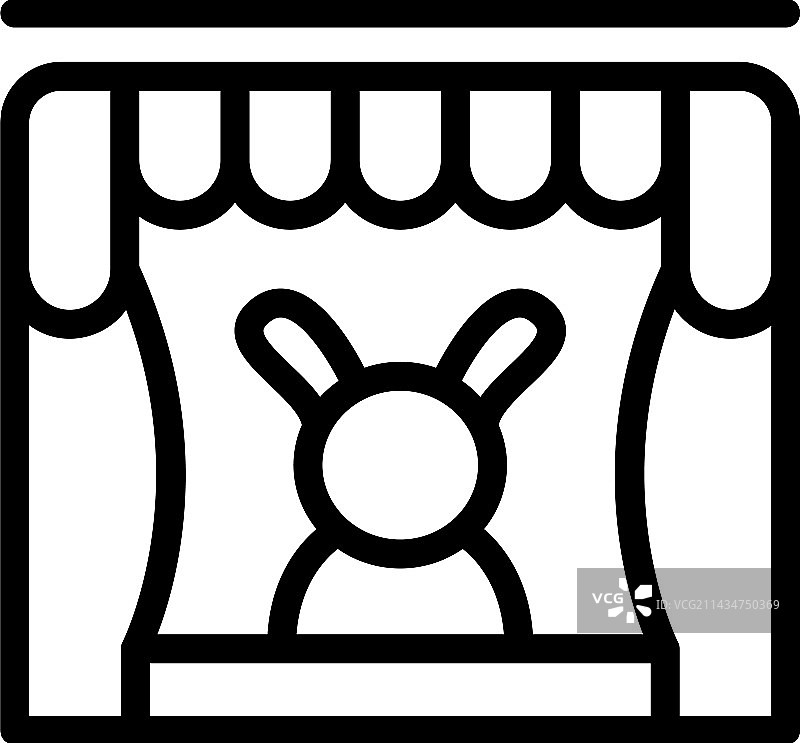 动物木偶剧院图标轮廓展示图片素材