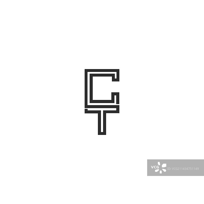 字母缩写Logo CT TC C和T图片素材