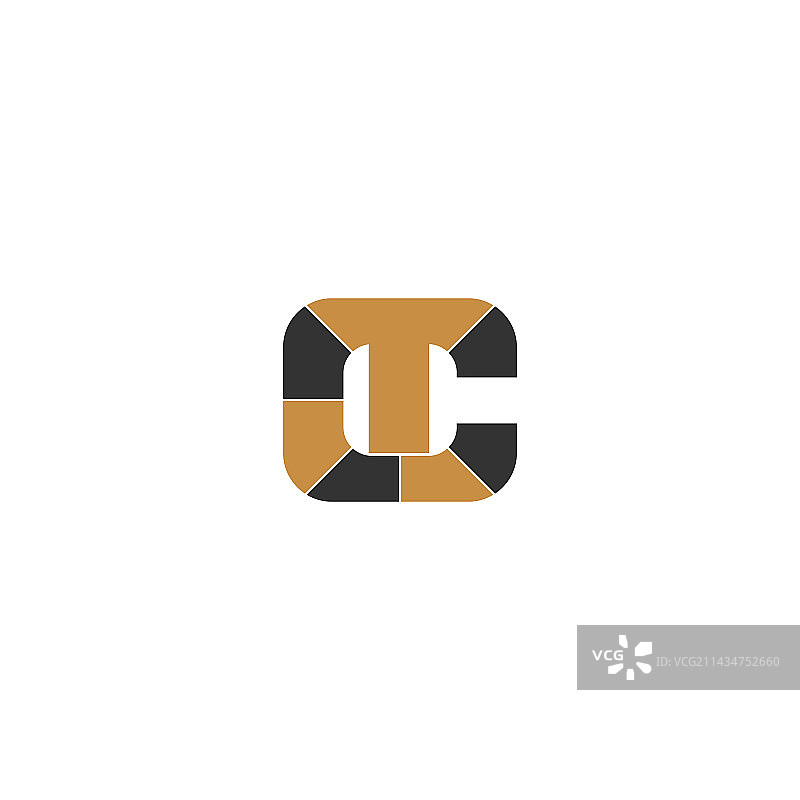 字母缩写Logo CT TC C和T图片素材