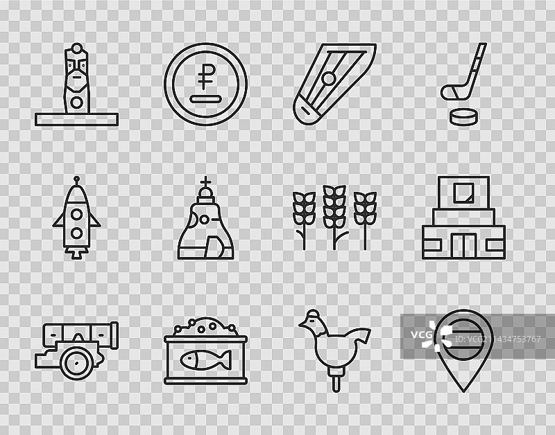 线条大炮俄罗斯位置罐头图片素材