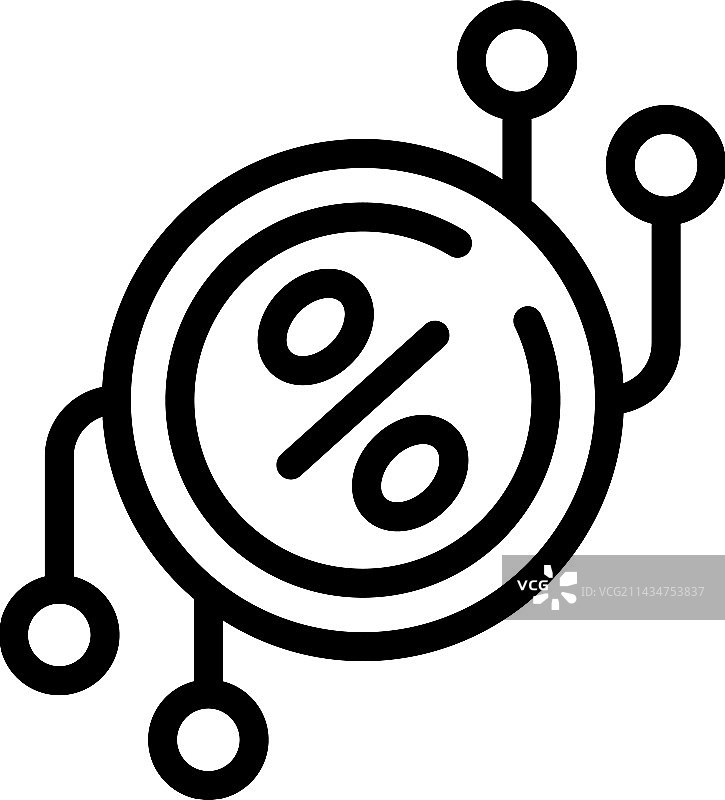 信贷硬币图标（税务减免轮廓）图片素材