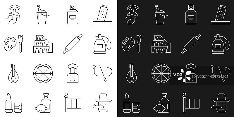 线条匹诺曹贡多拉香水斗兽场图片素材