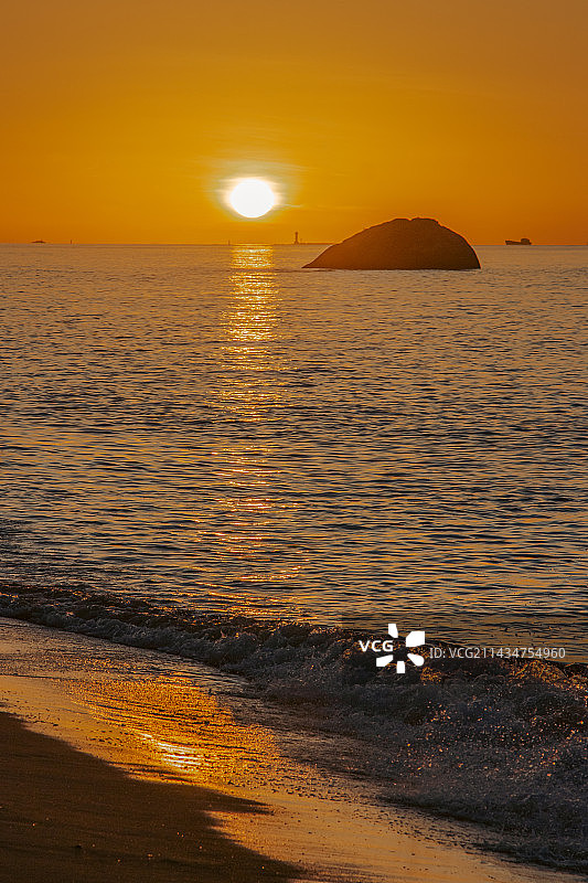 厦门黄厝沙滩日出图片素材