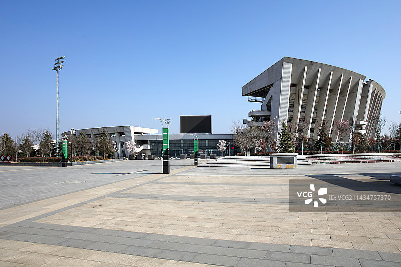 中国山东青岛平度奥体中心体育场图片素材