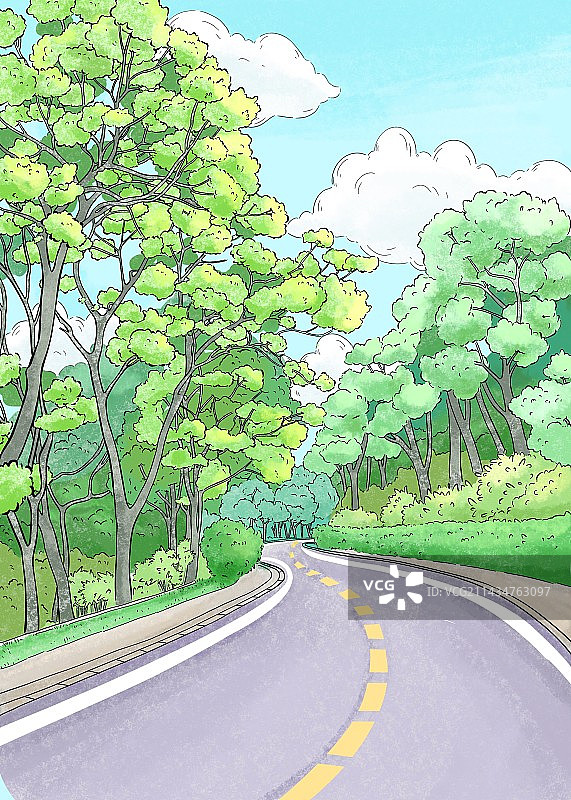 夏天公园的风景图片素材