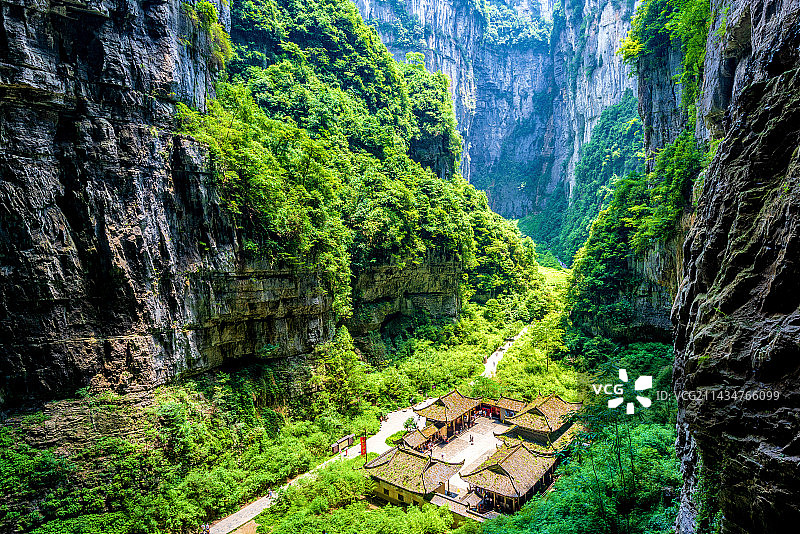 中国重庆武隆天生三桥景区天福官驿图片素材