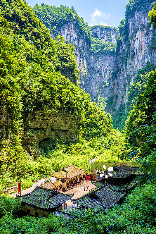 中国重庆武隆天生三桥景区天福官驿图片素材