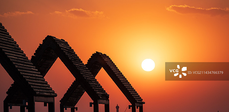 日落  建筑图片素材