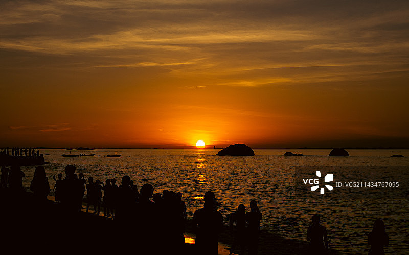 厦门黄厝沙滩日出图片素材