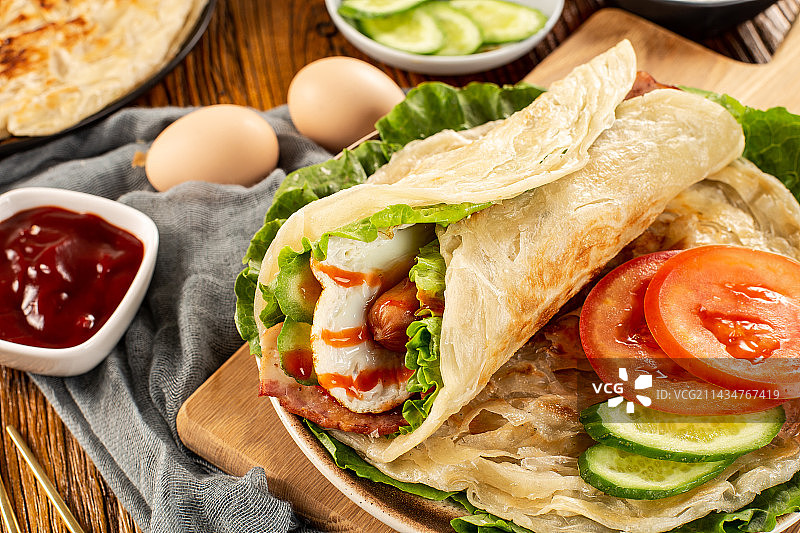 一盘美味的手抓饼图片素材