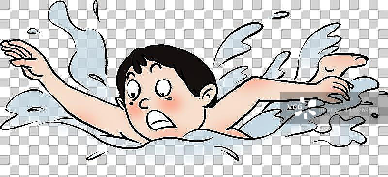 勇救溺水儿童的英雄人物形象图片素材