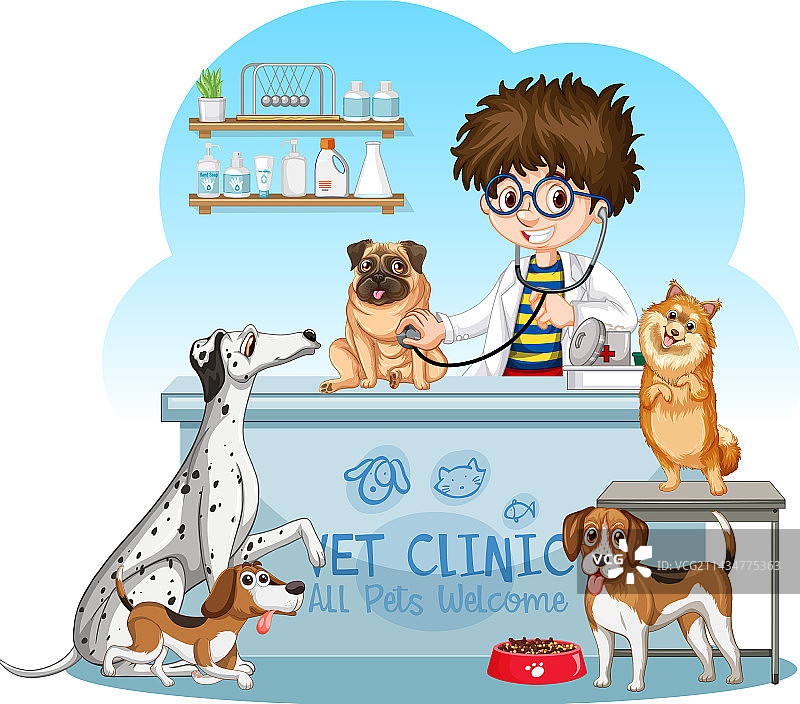 友好的兽医与宠物图片素材