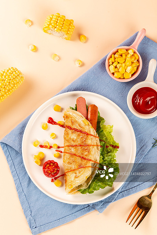 美味的玉米葱油饼图片素材